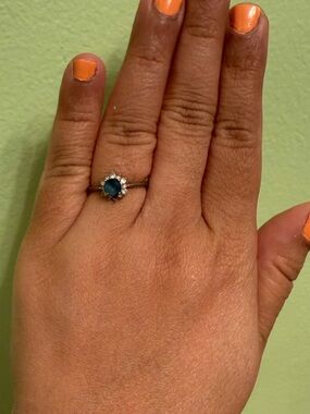 Sterling Silver London Blue Topaz Halo Gemstone Ring